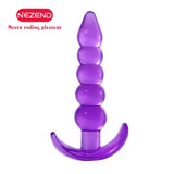 NEZEND 1 pcs Beaded Butt Plug - 4 inch Beginner-Friendly Anal Plug - Hook-Shaped Base with Gradient Beads, TPE Anal Sex Toy Fetish Safe Beginner Anal Trainer for Adult Women Lesbian Couples （Limit one purchase per order）