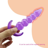 NEZEND 1 pcs Beaded Butt Plug - 4 inch Beginner-Friendly Anal Plug - Hook-Shaped Base with Gradient Beads, TPE Anal Sex Toy Fetish Safe Beginner Anal Trainer for Adult Women Lesbian Couples （Limit one purchase per order）